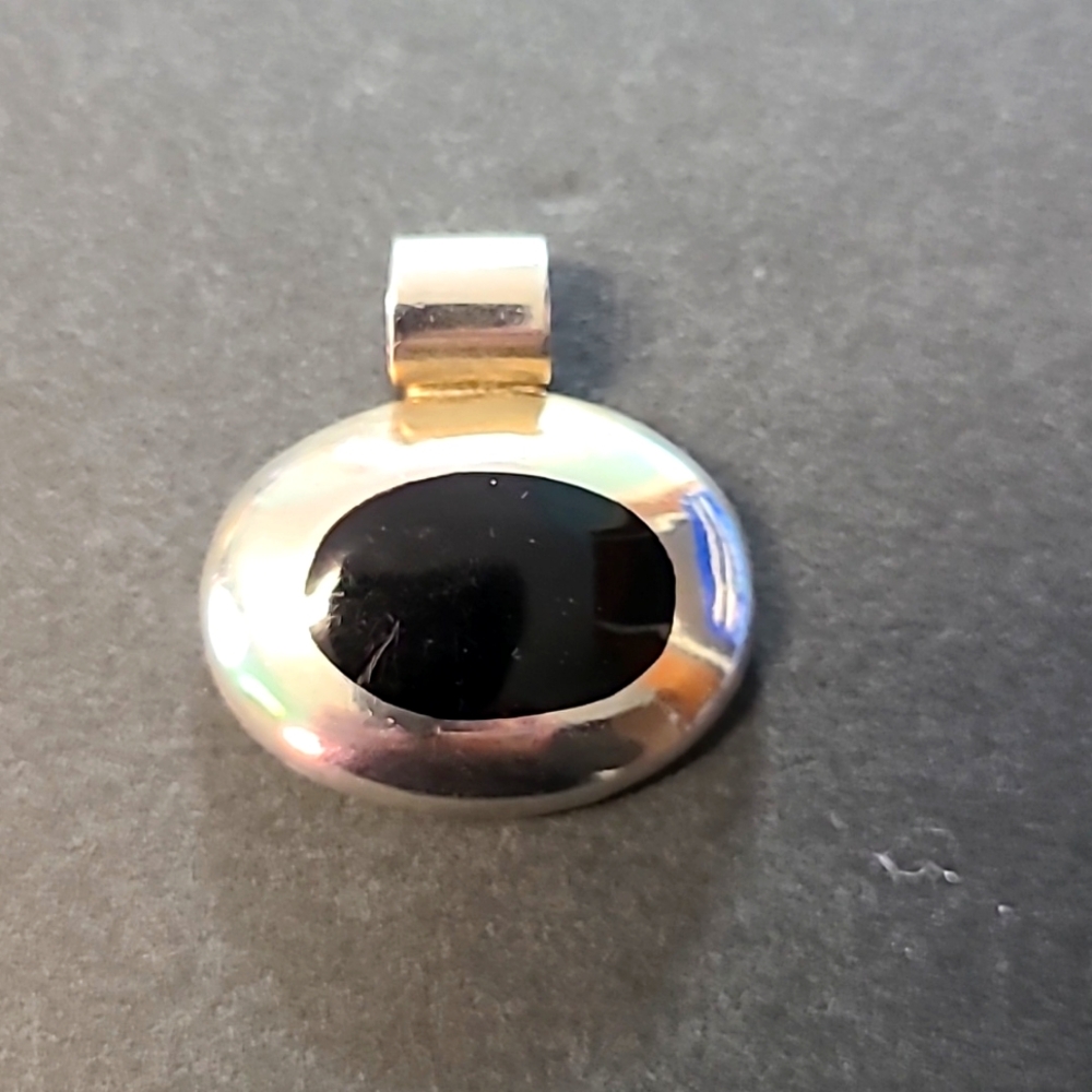 Sterling and black stone pendant